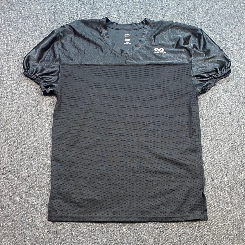 McDavid Practice Jersey Sz S Mens Black Athletic Mesh V Neck Training TShirt